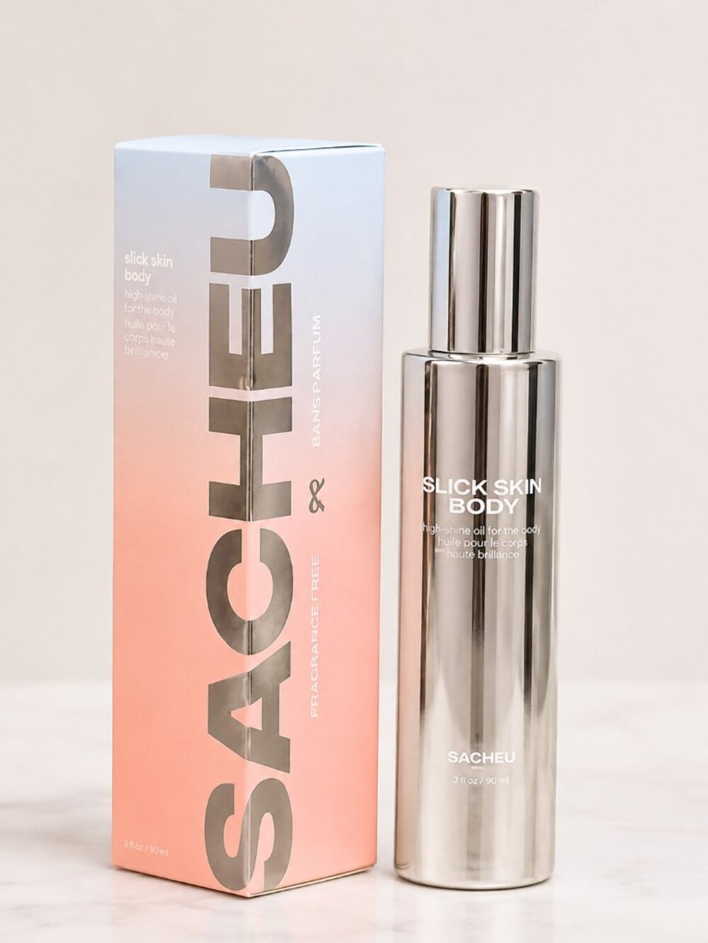 SACHEU Slick Skin Body High-Shine Oil Fragrance Free 3 oz NIB